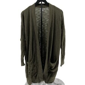 SONOMA Goods for Life Olive Green Open Front Knit Cardigan Sweater XL